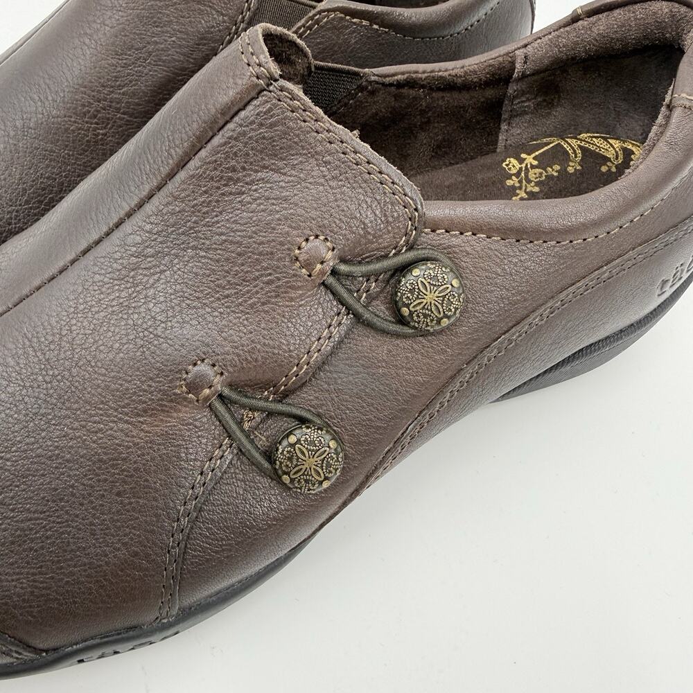 Taos Encore Brown Leather Slip On Comfort Shoes Womens 8.5 Casual Walking Travel - Picture 7 of 14